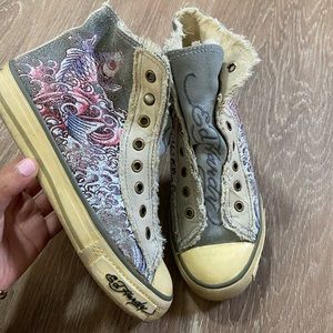 Ed hardy high top sneakers